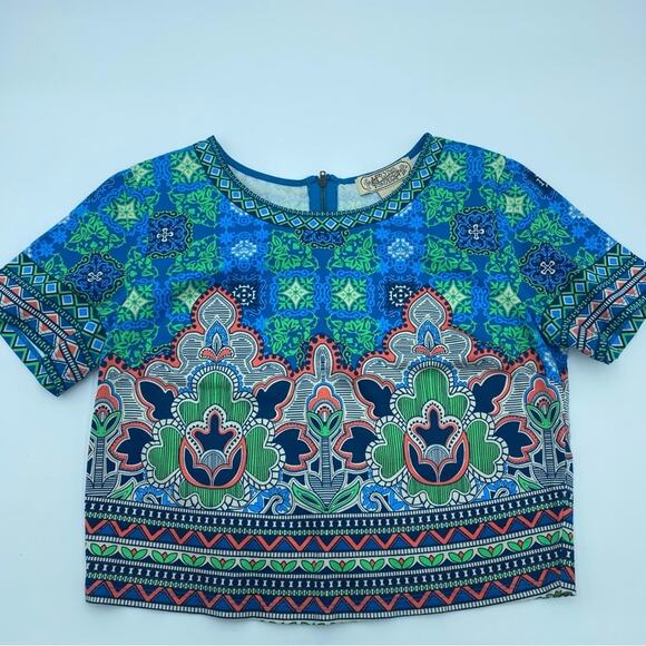 Flying Tomato Woman’s Large Bohemian Printed Cropped Top - Picture 1 of 9